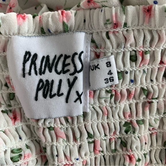 Princess Polly Ditsy Floral Crop Tank Top Size 4 - Picture 3 of 12
